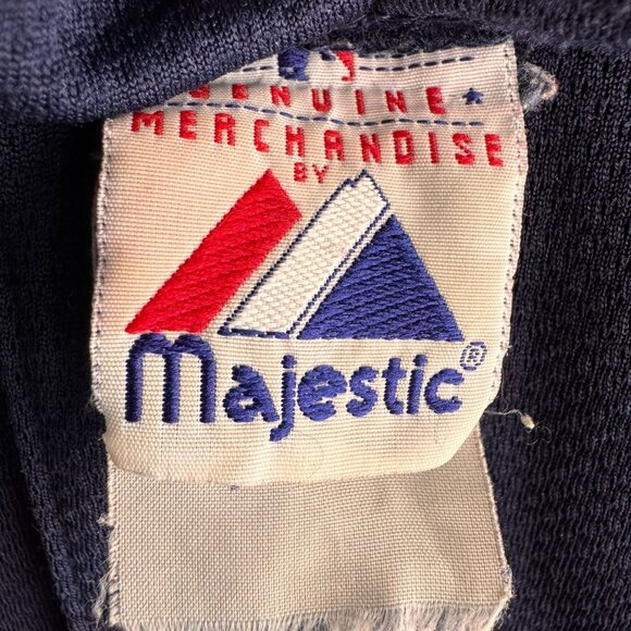 Vtg Majestic Red Sox Schilling 38 Jersey Blue Button Up MLB Genuine Baseball - Picture 4 of 8